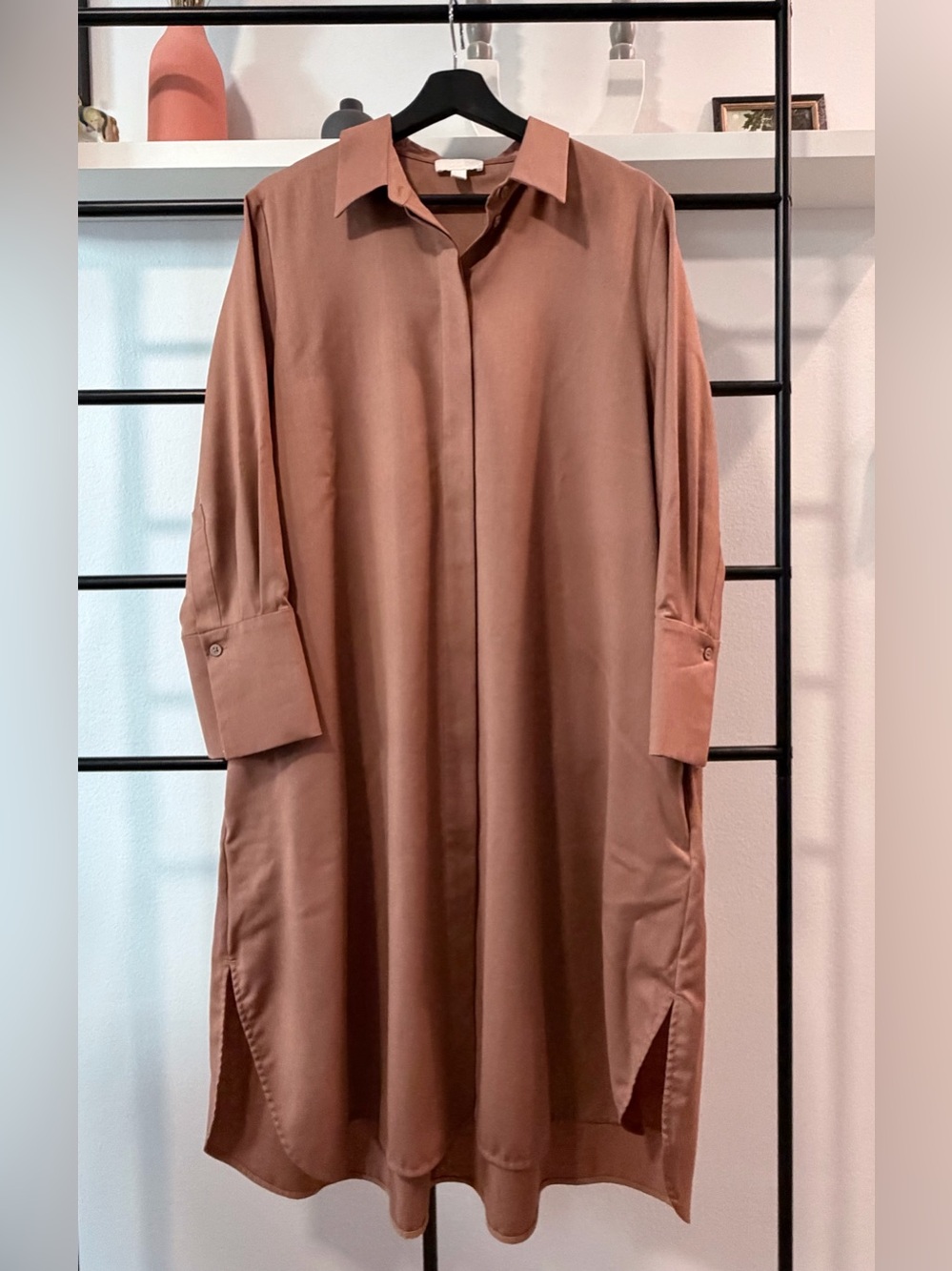 COS Button-Up Shirt Dress in Terracotta